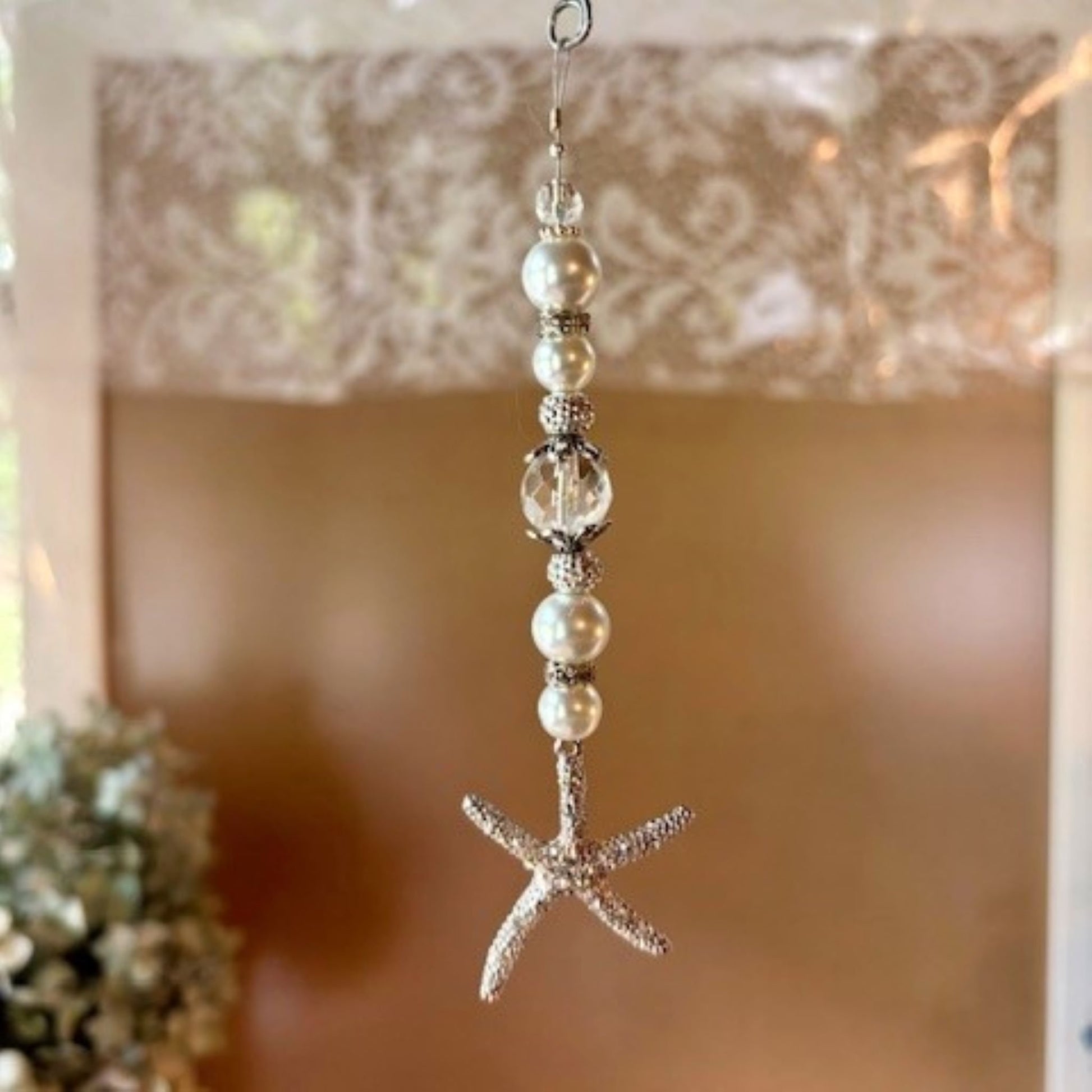 Suncatcher Pearl & Crystal Star - 1