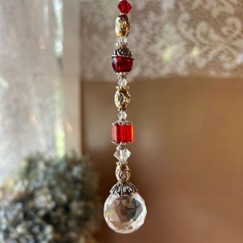 Suncatcher Silver & Gold Ruby  - 1