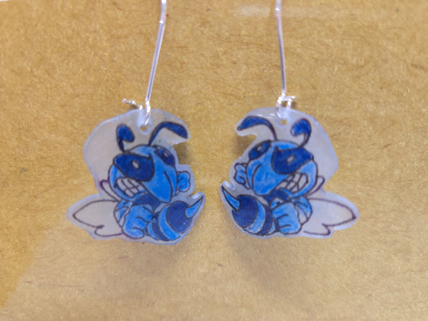 Earrings- Blue Bee - 1