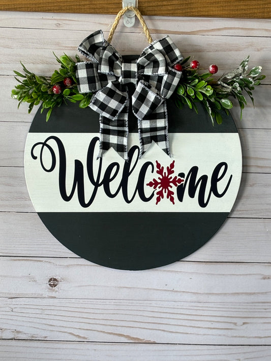 Welcome- Snowflake Door Hanger - 1