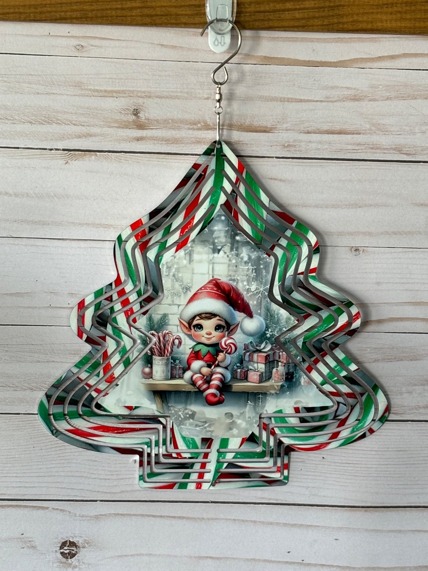 Christmas Tree Shaped Wind Spinner- Elf - 1