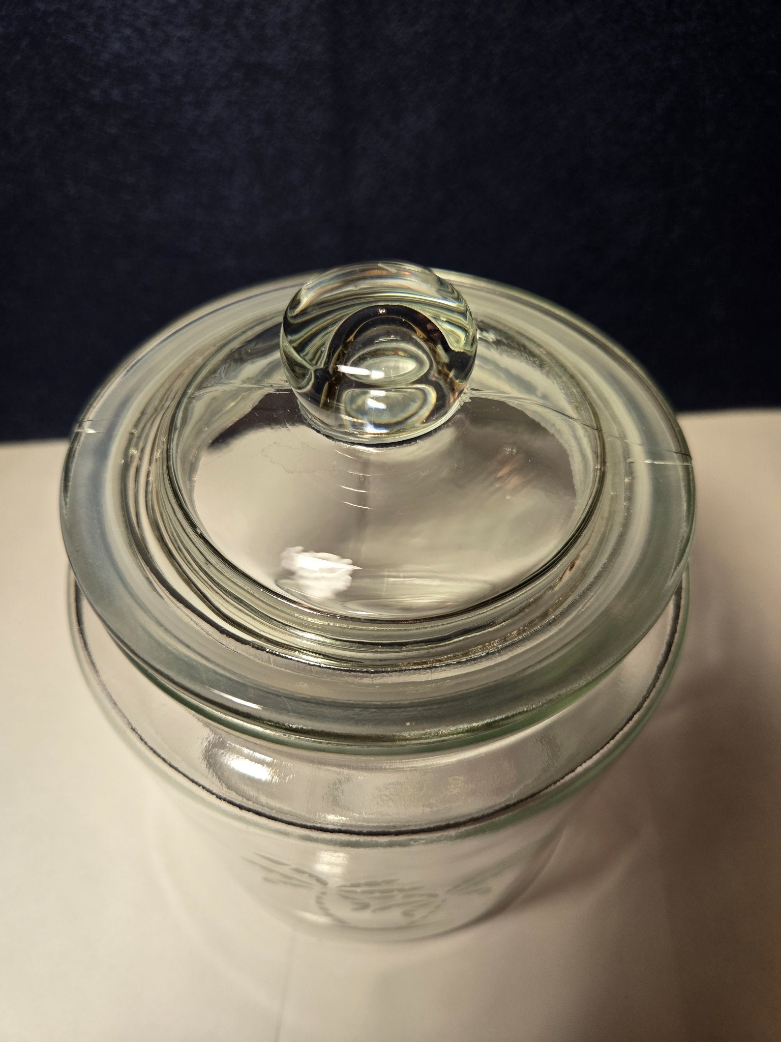 Etched Palm Jar w Lid - 3