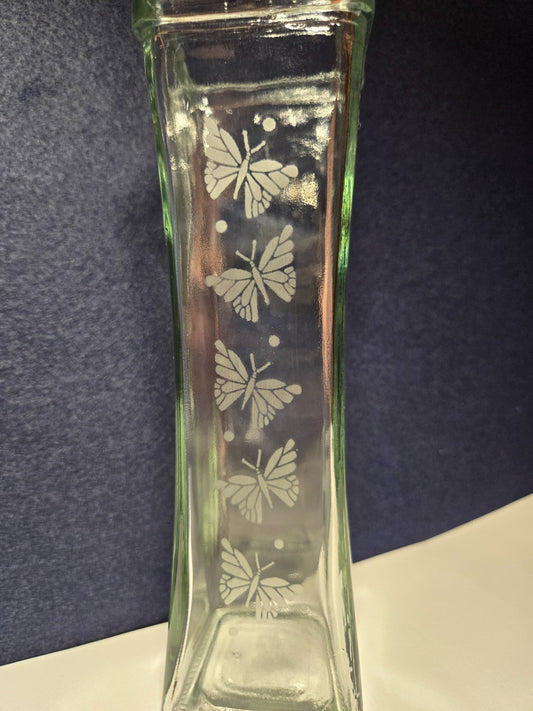 Etched Butterfly Vase - 1