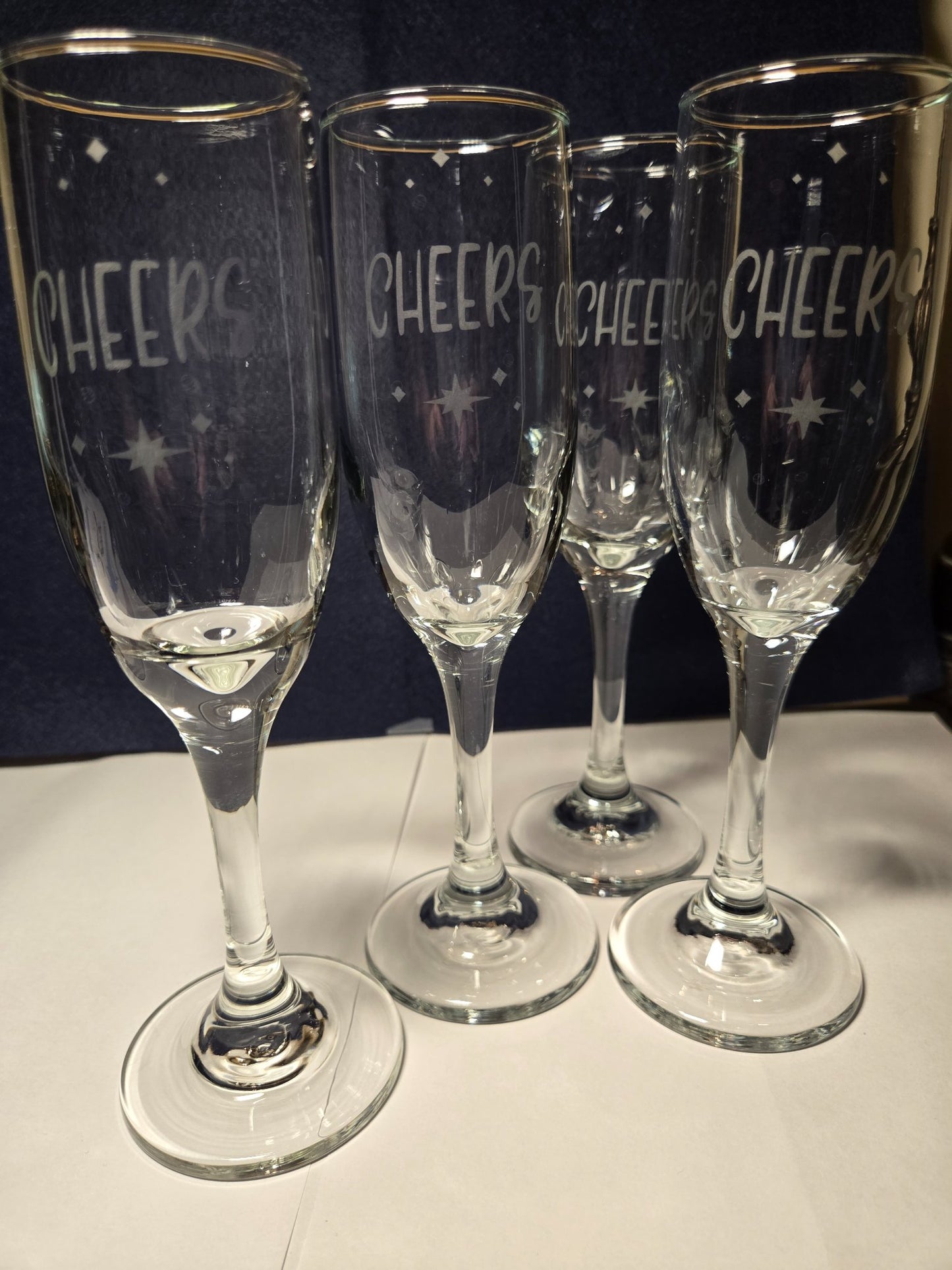 Etched Flute Glasses - 3