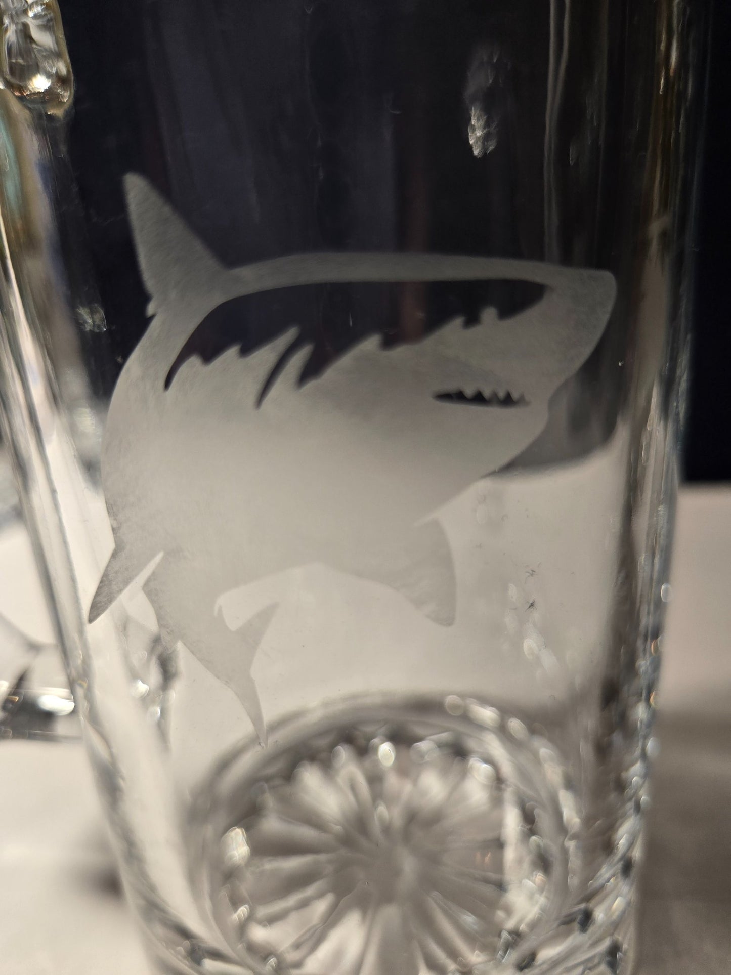 Etched Beer Mug - Shark - 1