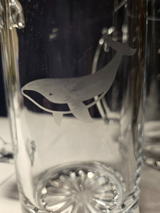 Etched Beer Mug - Whale - 1