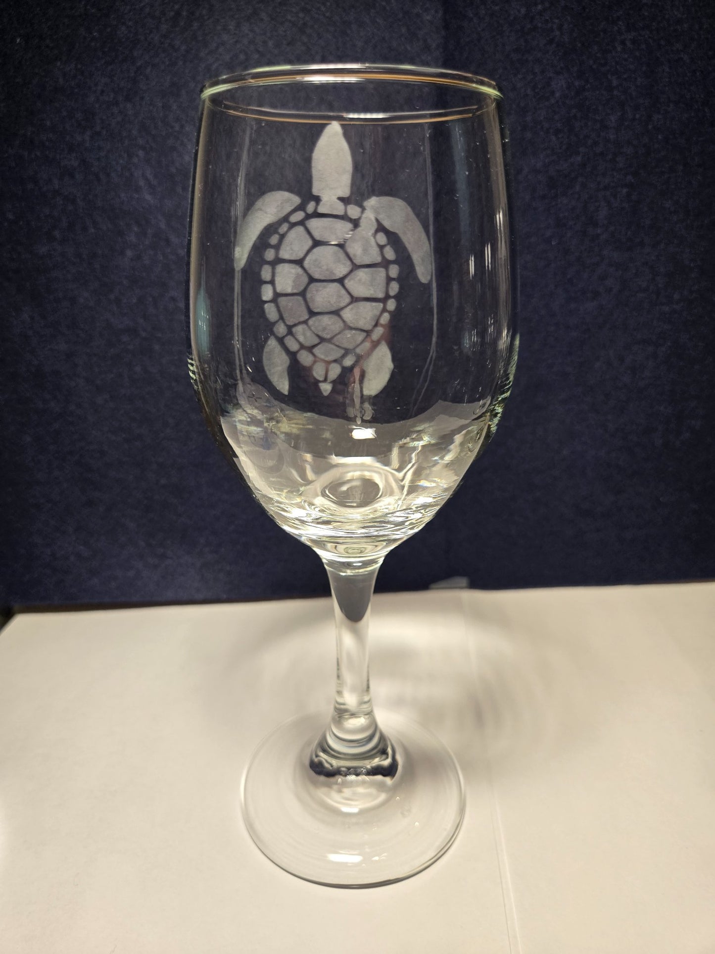 Etched Wine Turtle  - 2