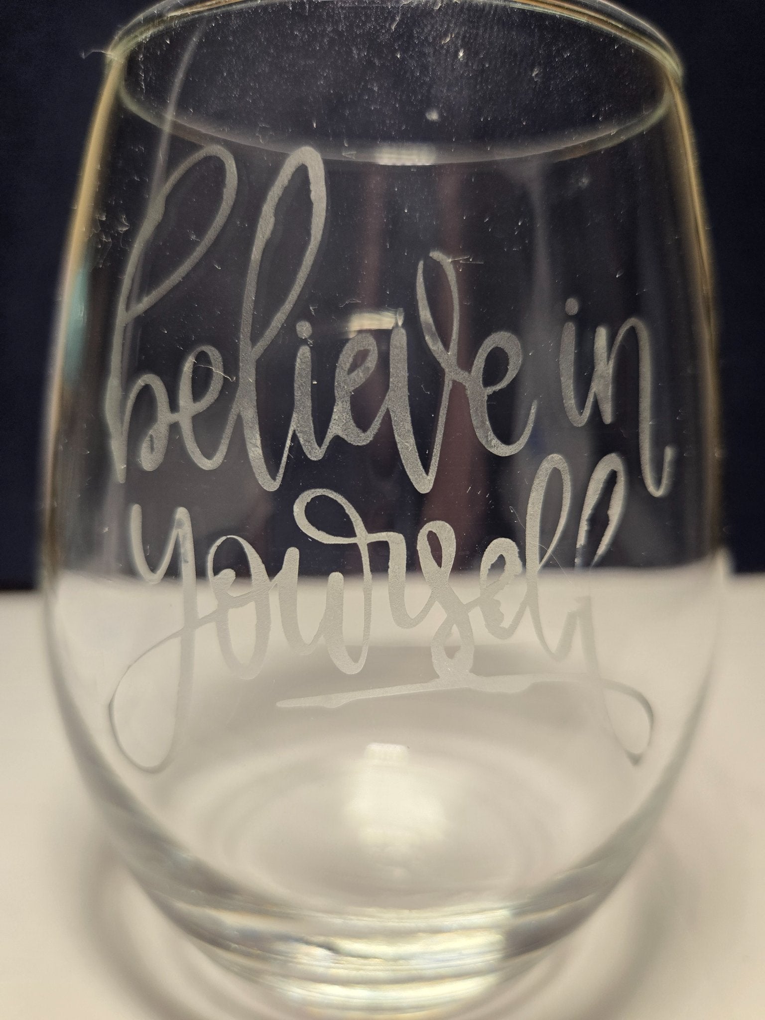 Etched Stemless- Believe - 1