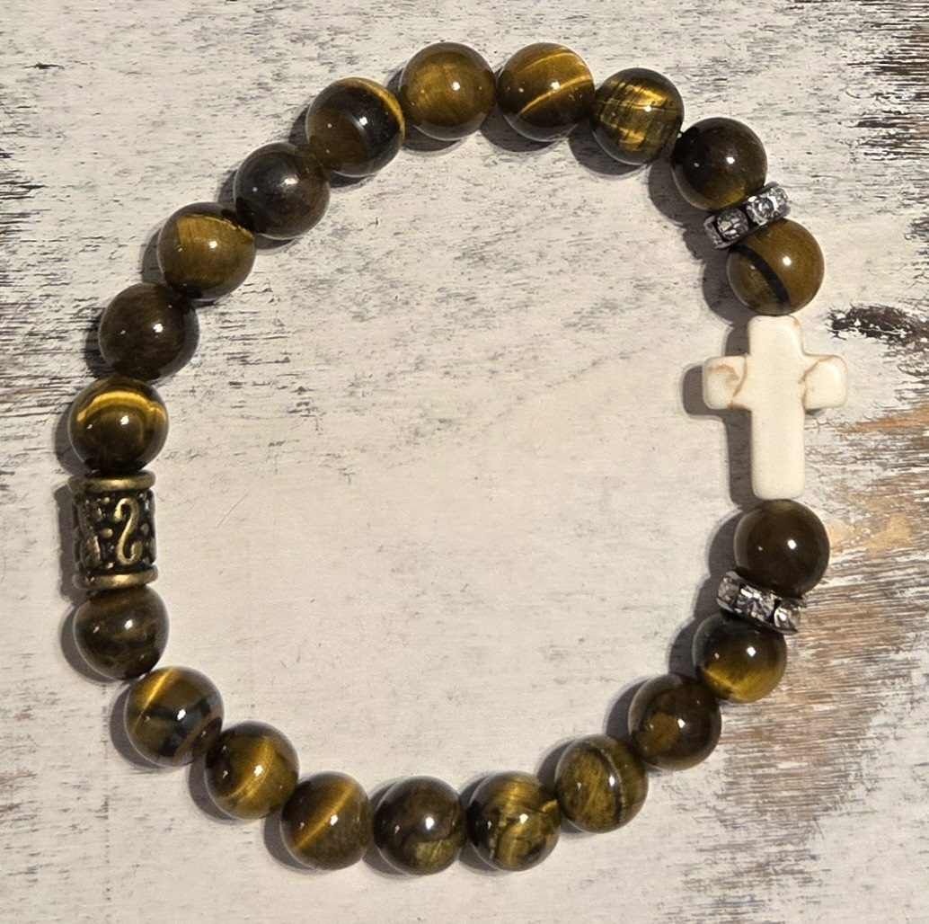 Tiger Eye Cross Bracelet - 1