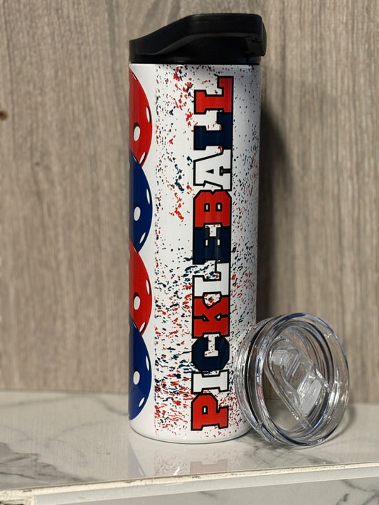 Pickleball Tumbler- Red White and Blue - 1