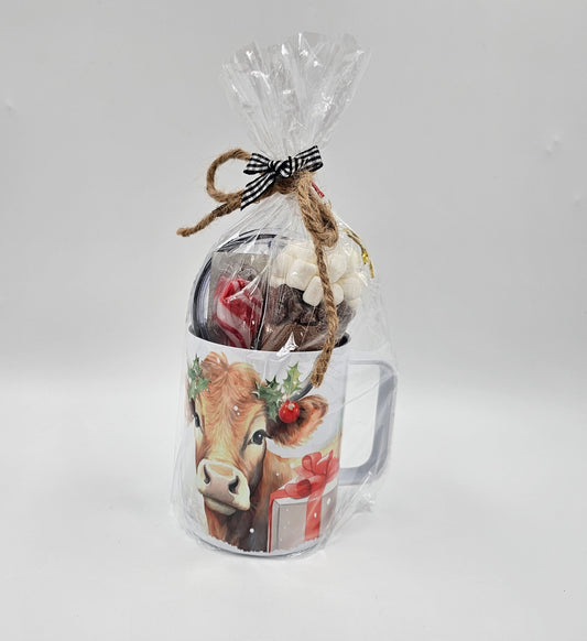 Christmas cow hot cocoa mug gift set - 1