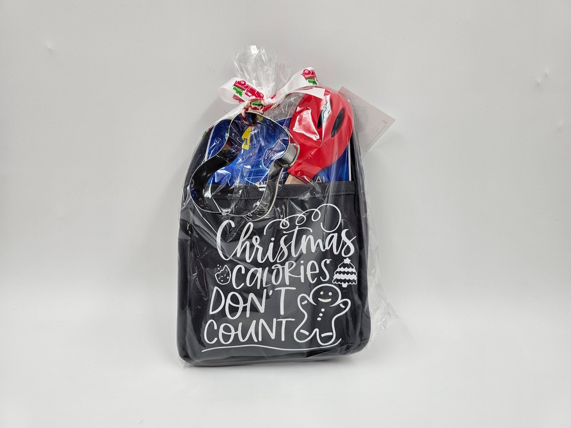 Christmas calories don't count black pot holder gift set - 1