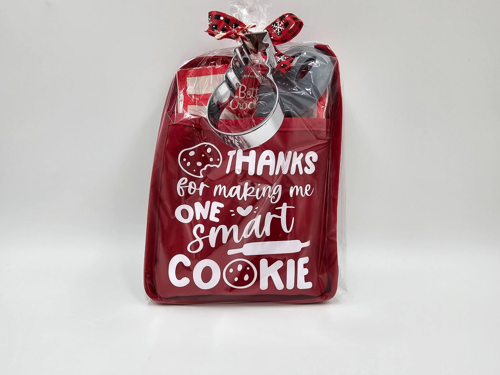 Thanks for making me one smart cookie red pot holder gift set - 1