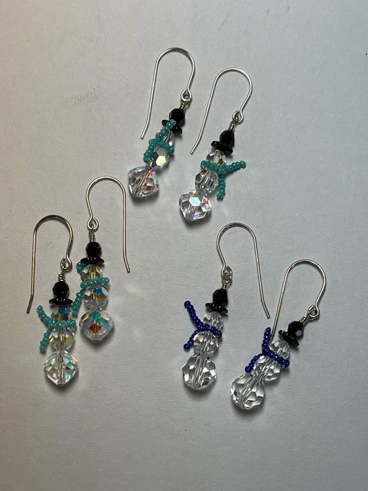 Snowman Crystal Earrings - 1