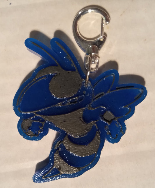 resin dk blue Jacket keychain  - 1