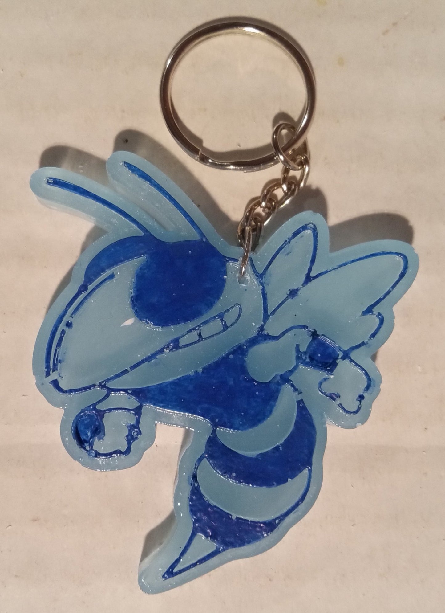 resin lt blue Jacket keychain  - 1