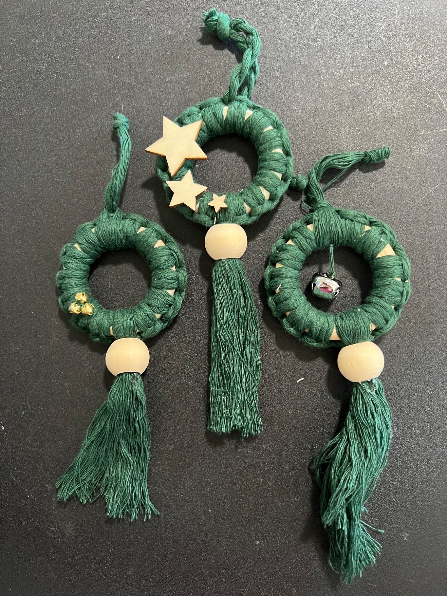 Wreath ornaments-set of 3-Christmas green - 1