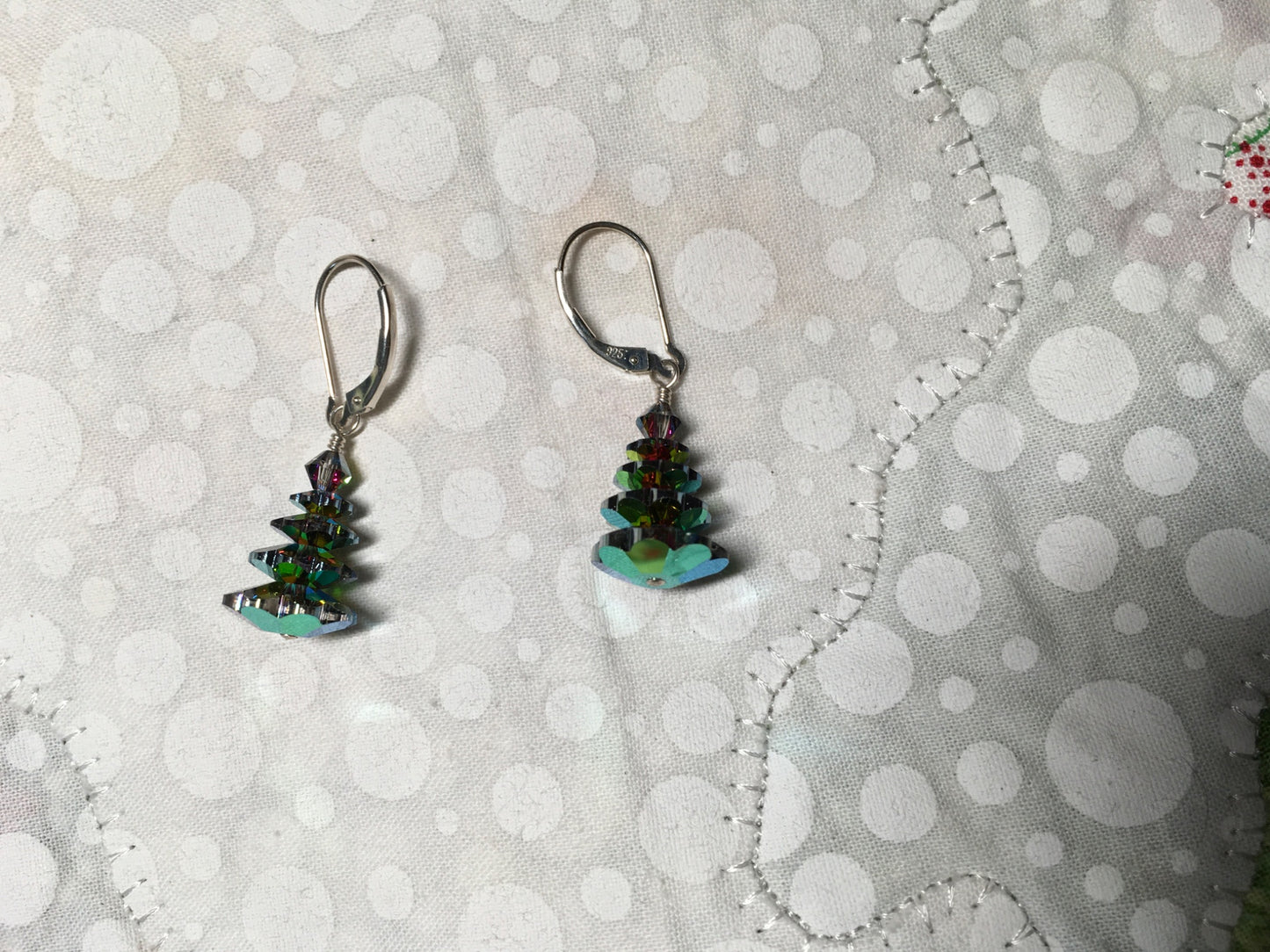 Crystal Christmas Tree Earrings  - 1