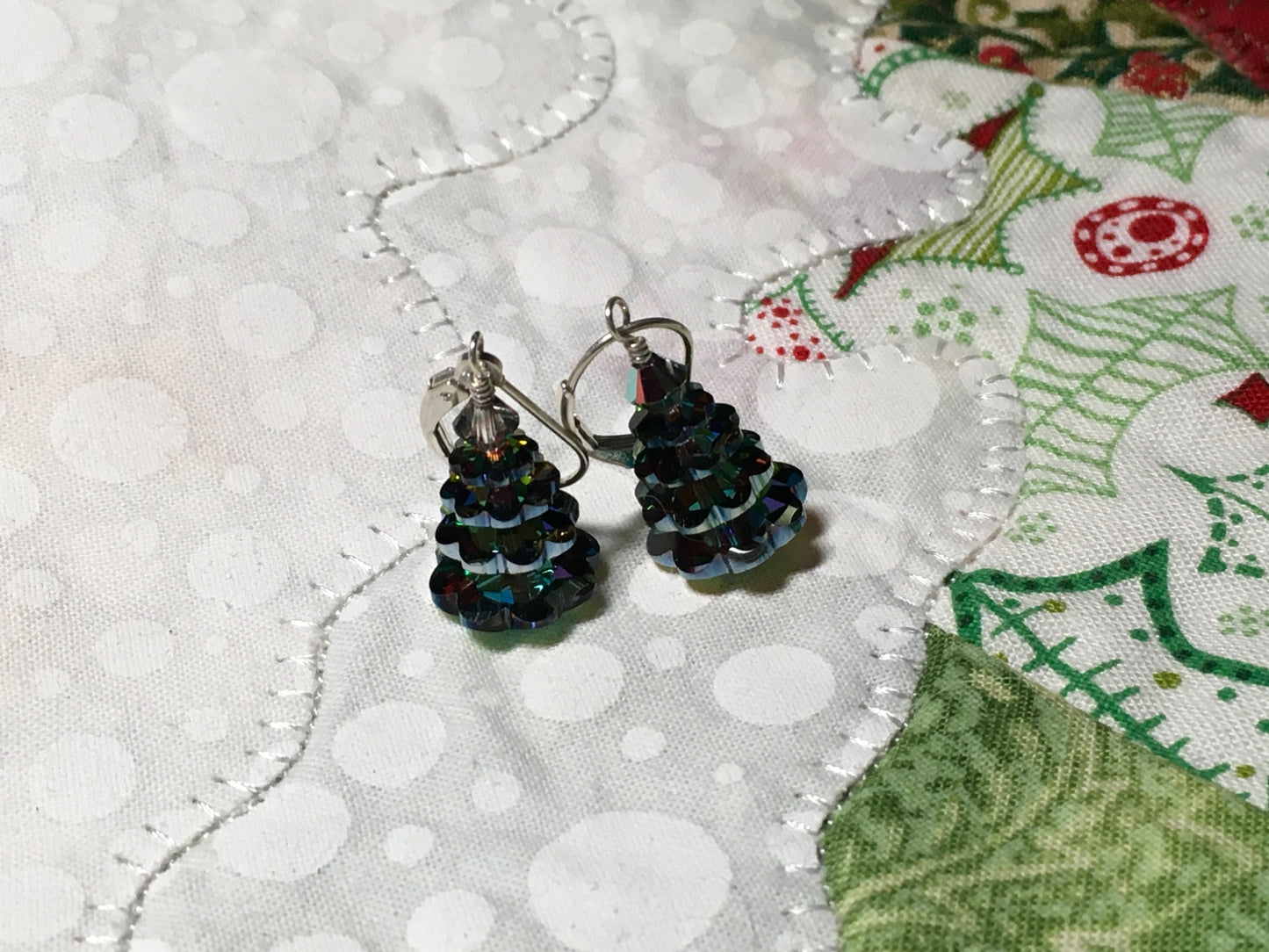 Crystal Christmas Tree Earrings  - 2