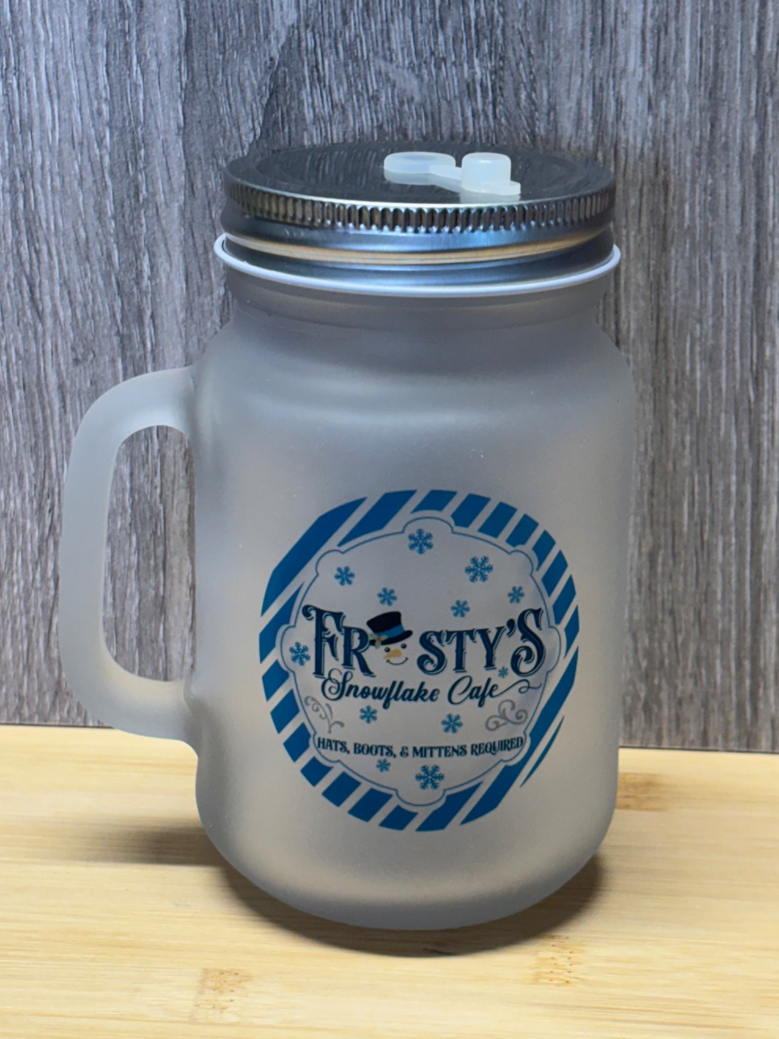 Mason Jar Glass Gift Set- Frosty’s Snowflake Cafe - 1