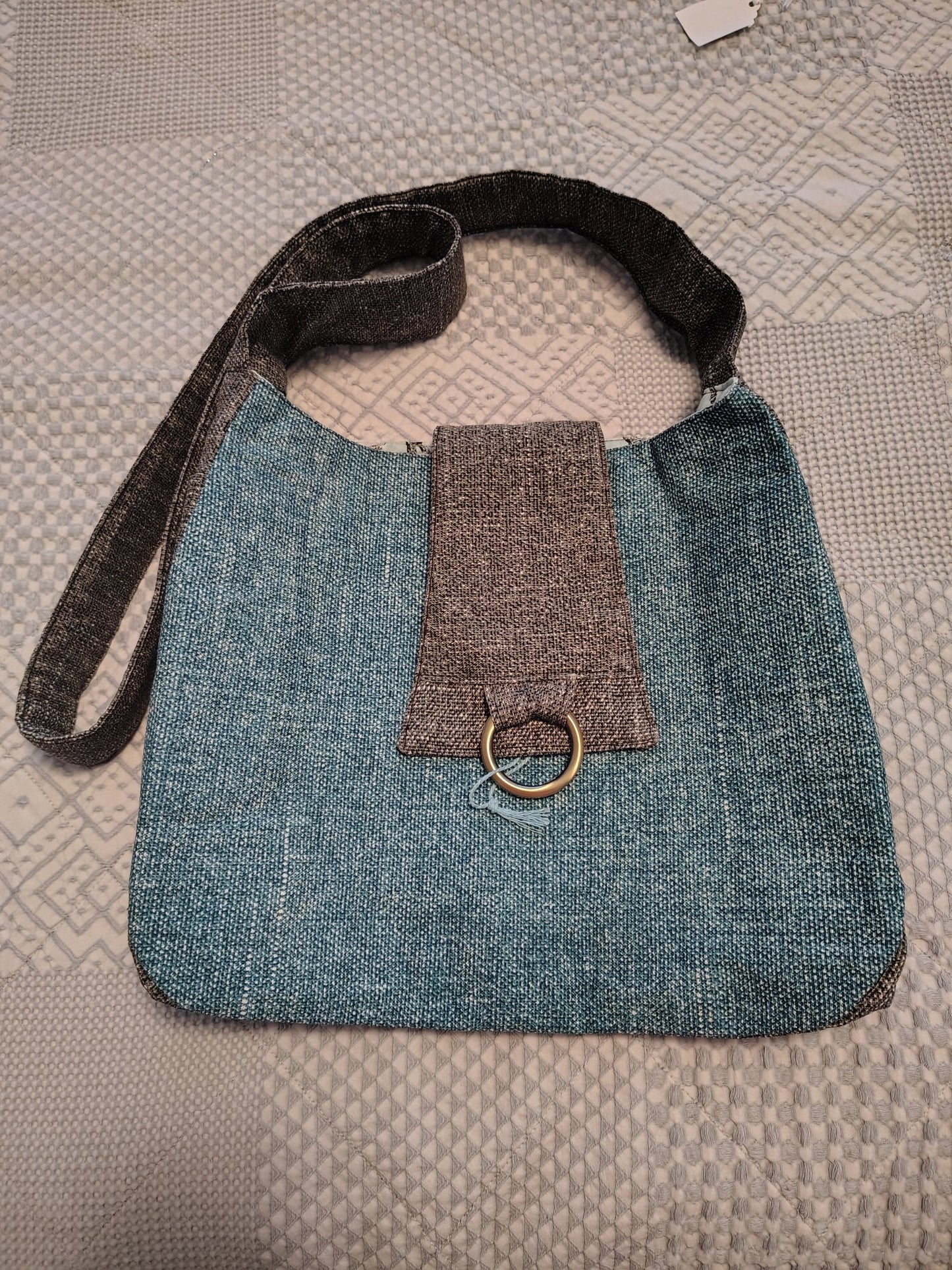 Hobo Crossbody teal & black - 3