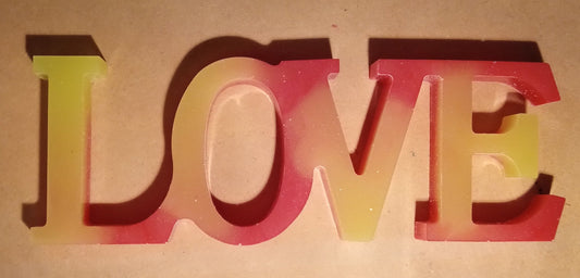 resin pink & yellow Love decor - 1