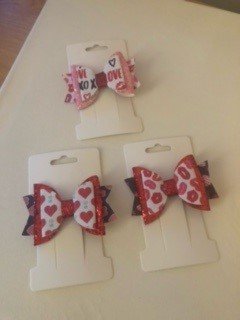 Valentine Hair Bow- 3 inch - 1