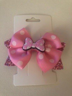 Pink 4" Hair Bow - 1