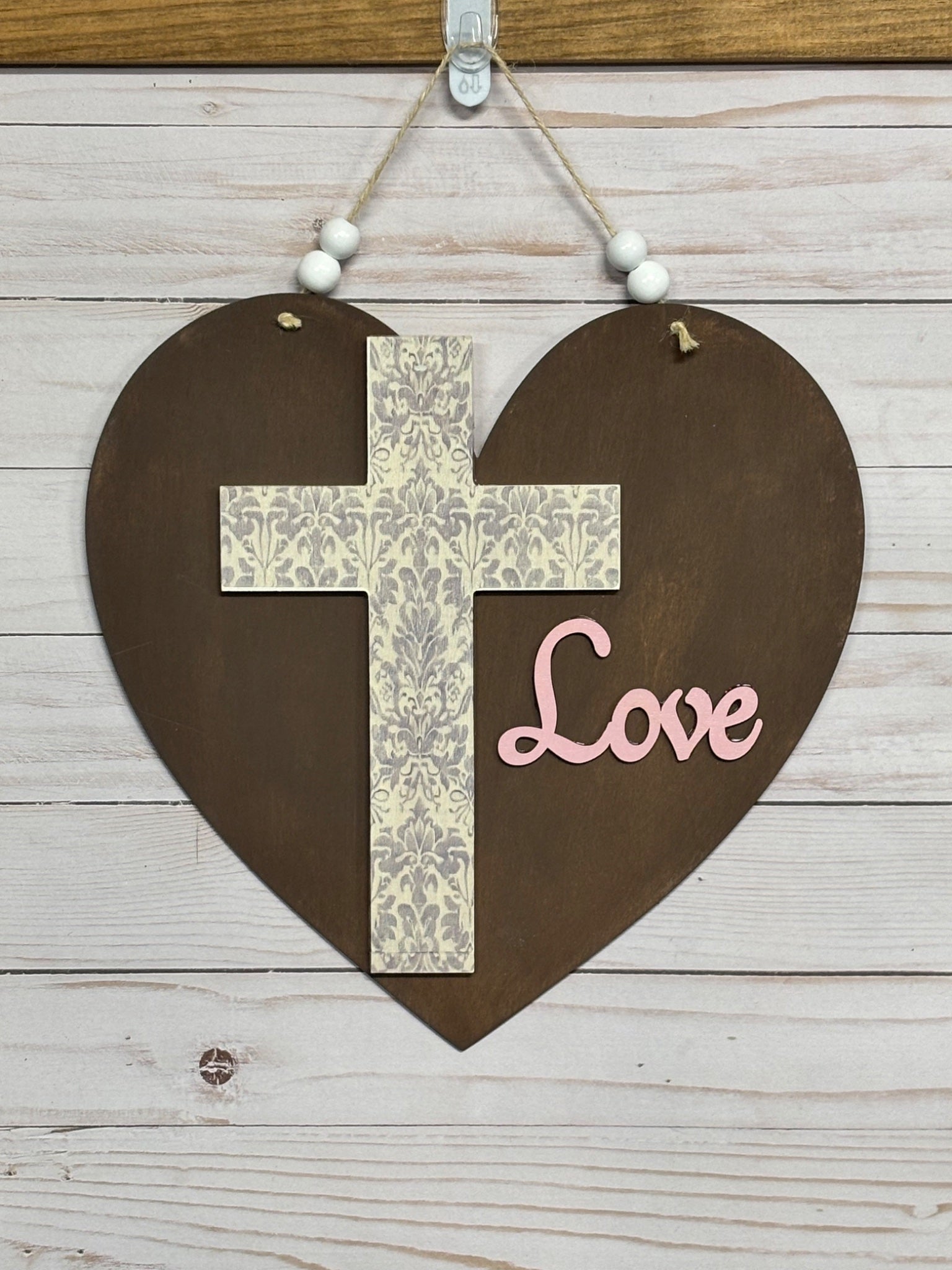 Cross on Heart Door Hanger - 1