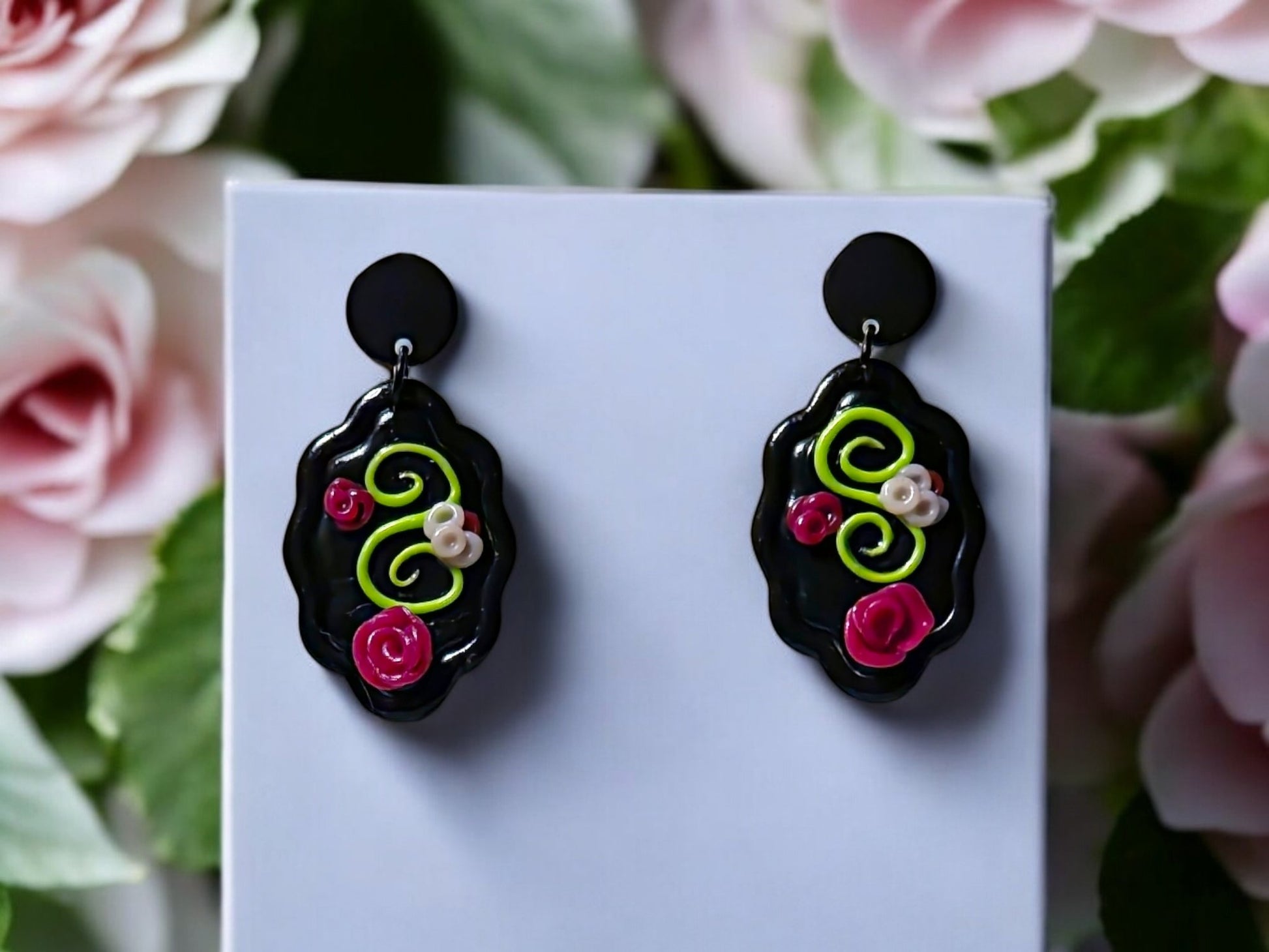 Blooming Noir Earrings - 1