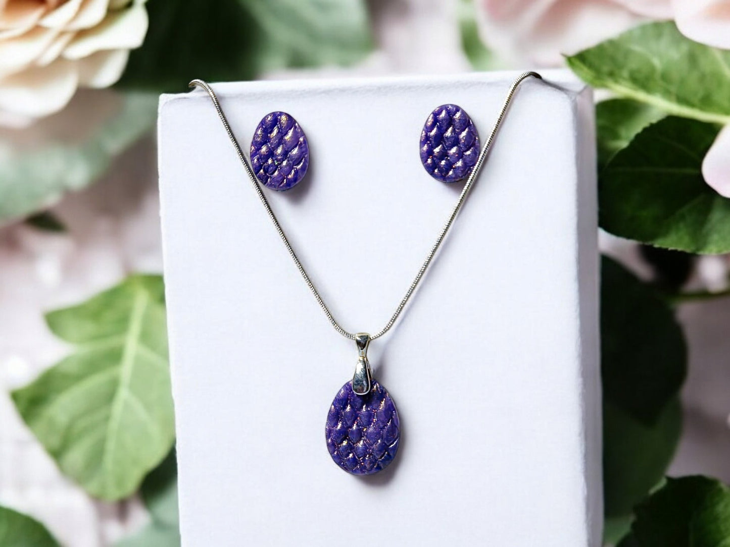 Amethyst Dragon Egg Jewelry Set - 1