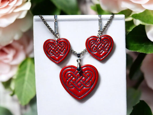 Eternal Knot Heart Set- Red - 1