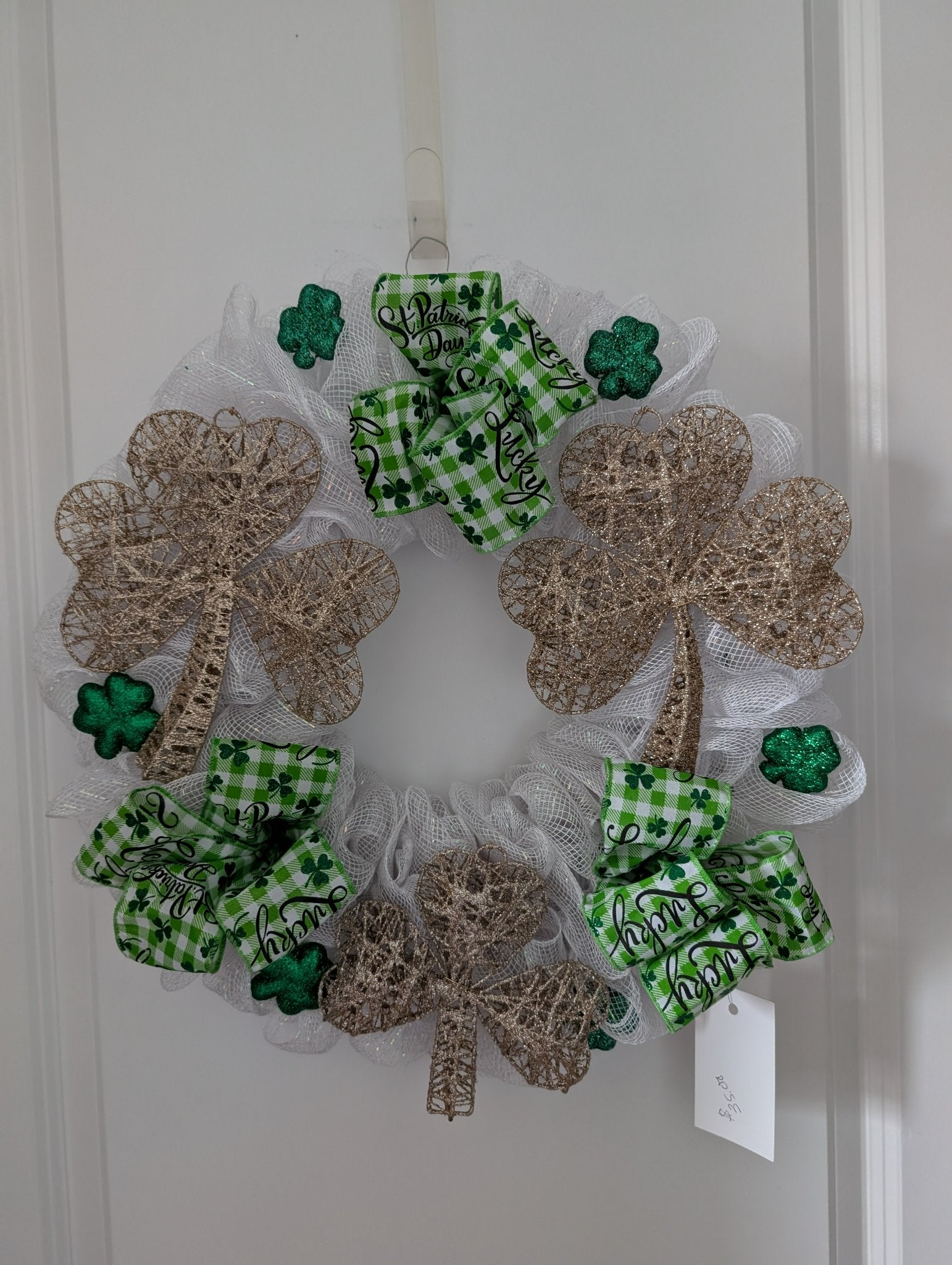 White/Gold Shamrocks - 1