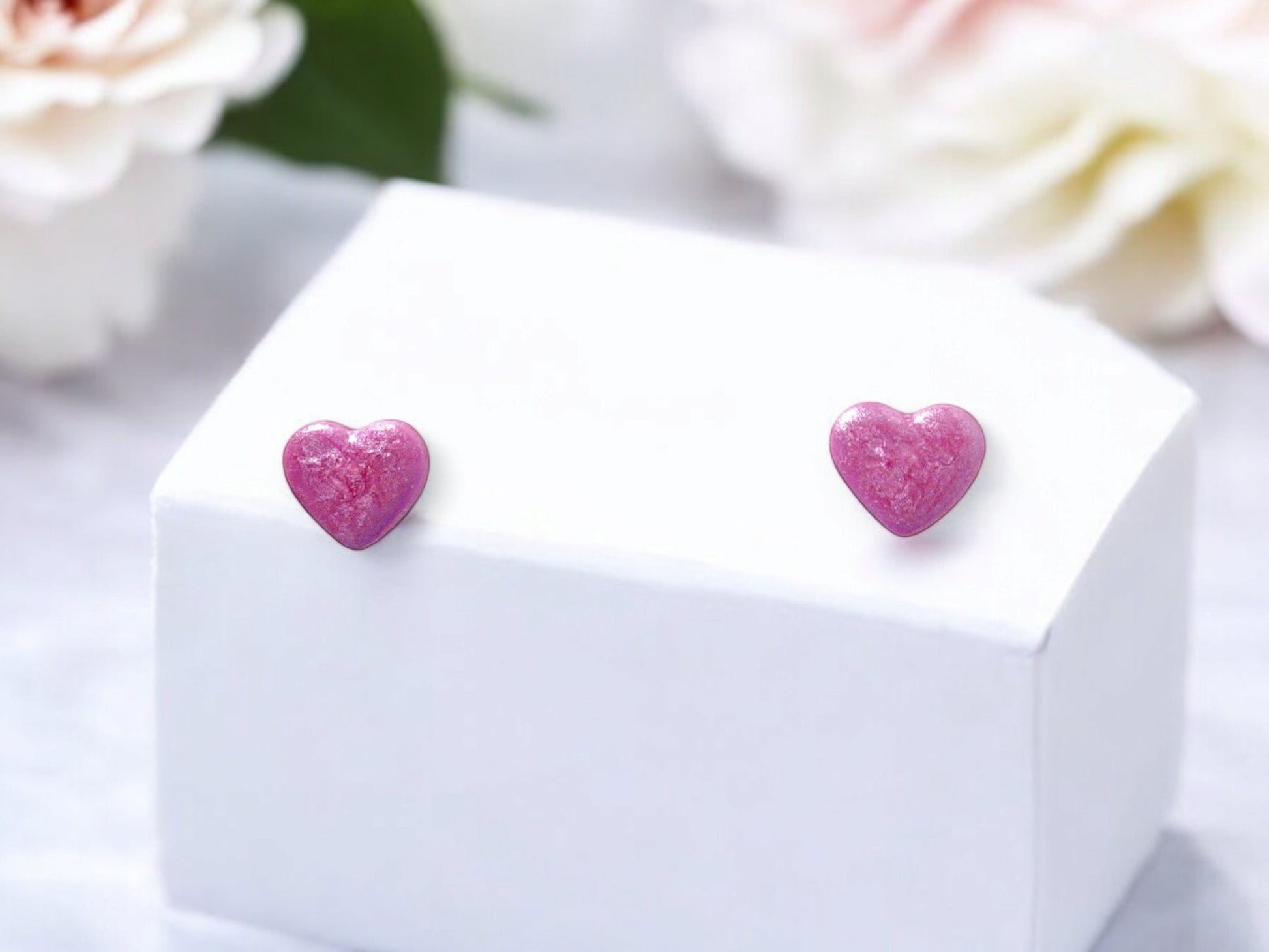 Pink Heart Studs - 1