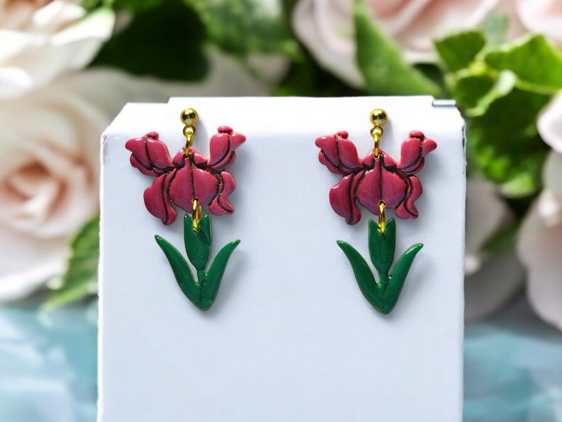 Blooming Iris Earrings - 1