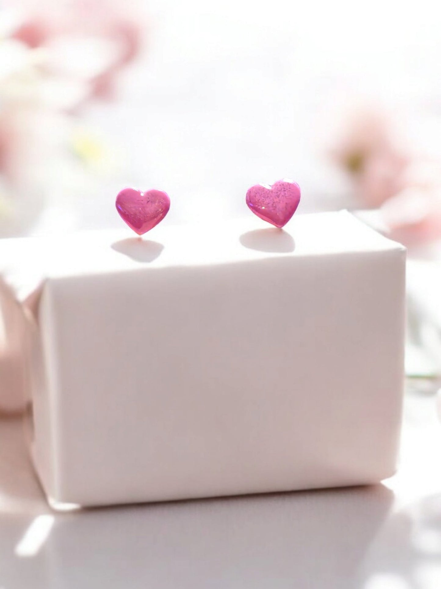 Pink Heart Studs - 2