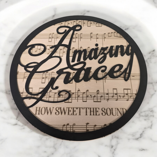 Amazing Grace Wooden Sign – 12x12 Inches - 1