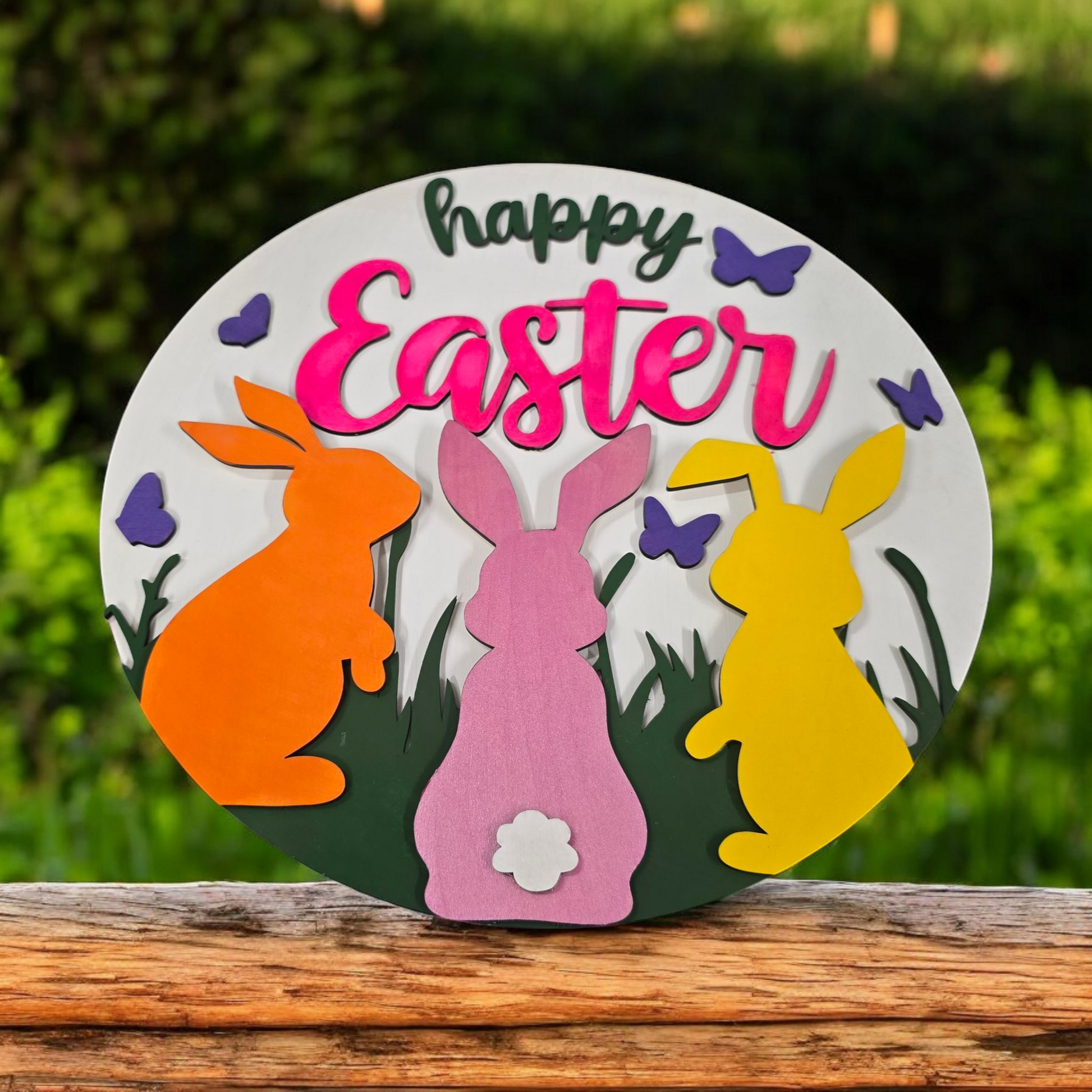 🐇 Handmade 12x12 Easter Bunny Sign – Perfect Spring Decor! 🌸 - 1