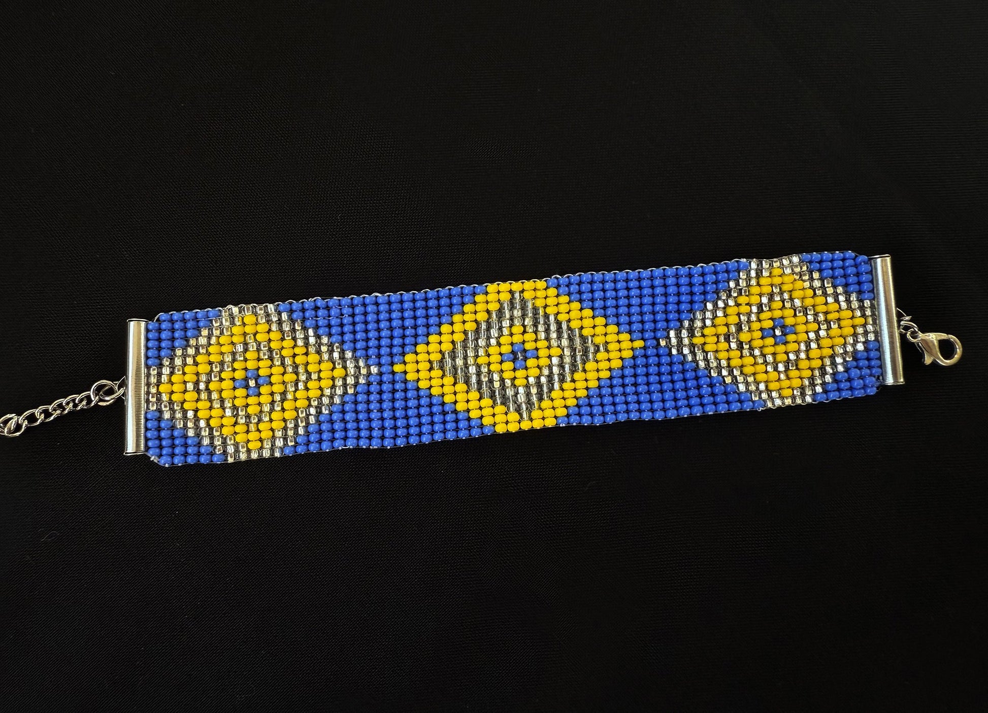 Ukrainian beaded bracelet Blue & Yellow - 1