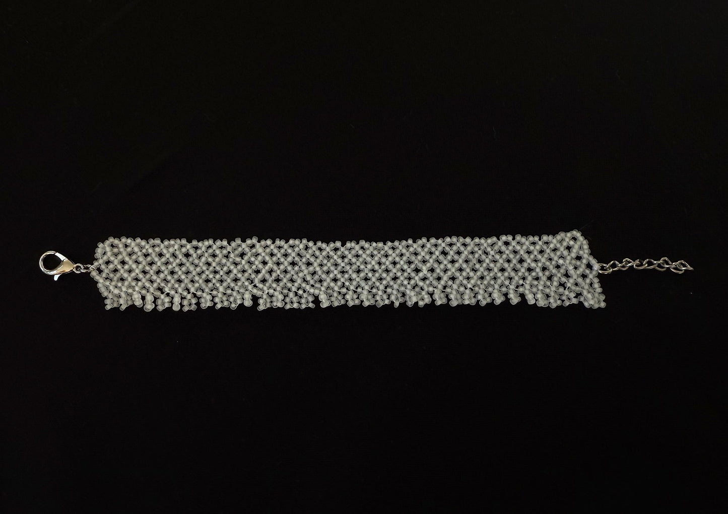 Matte white beaded bracelet  - 1