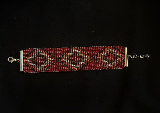 Ukrainian еthniс red beaded bracelet  - 1