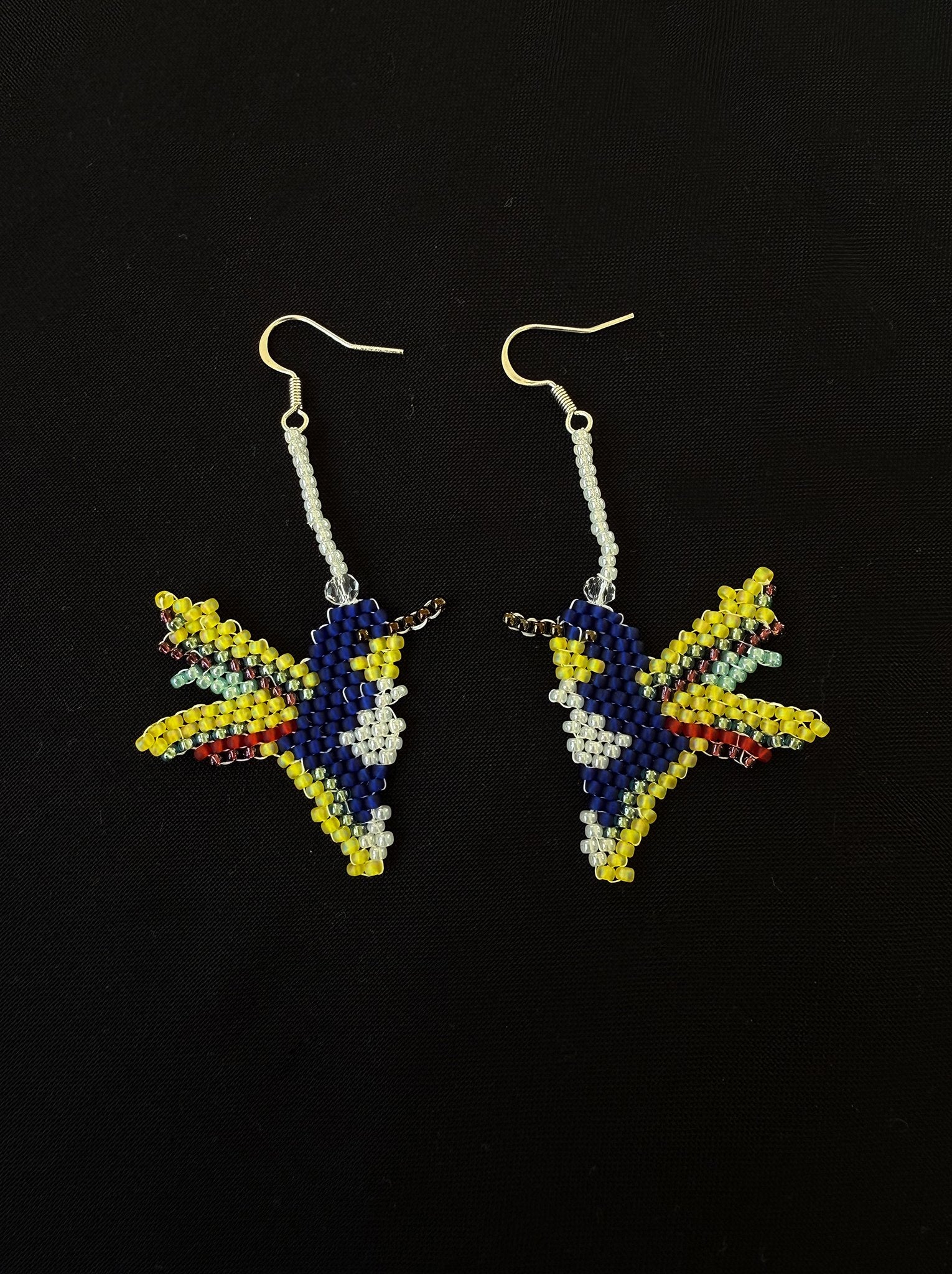 Hummingbird beaded earrings  - 1