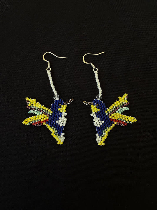 Hummingbird beaded earrings  - 1