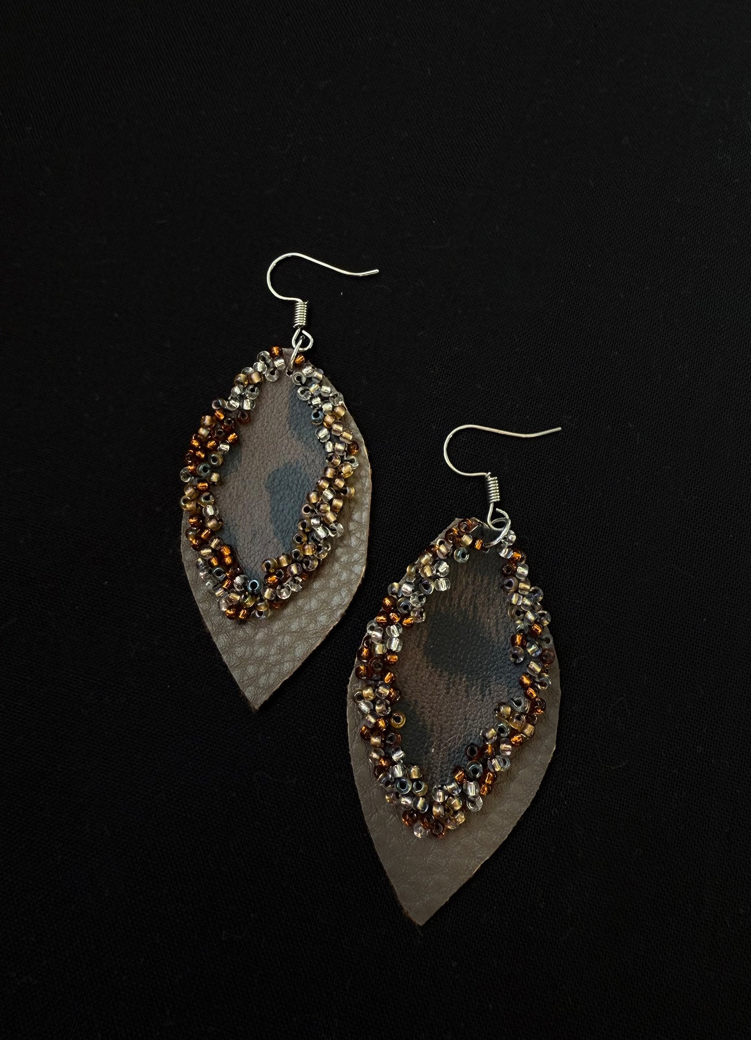 Brown sugar beaded earrings  - 2