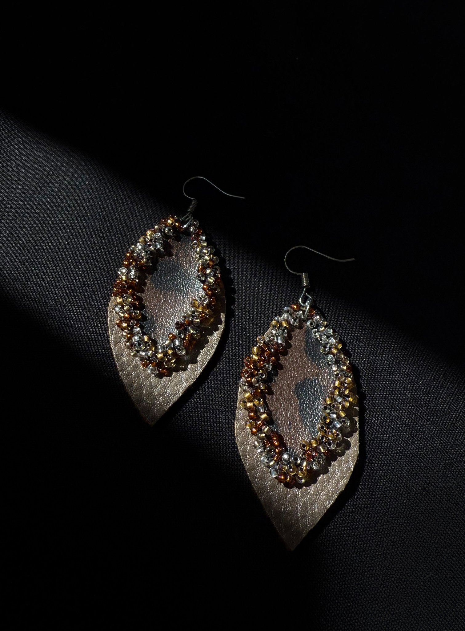 Brown sugar beaded earrings  - 1