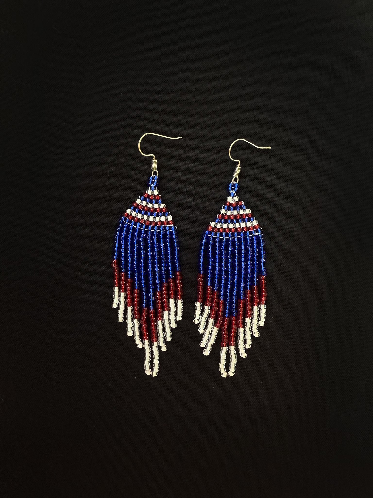 Patriotic beaded earrings  - 1