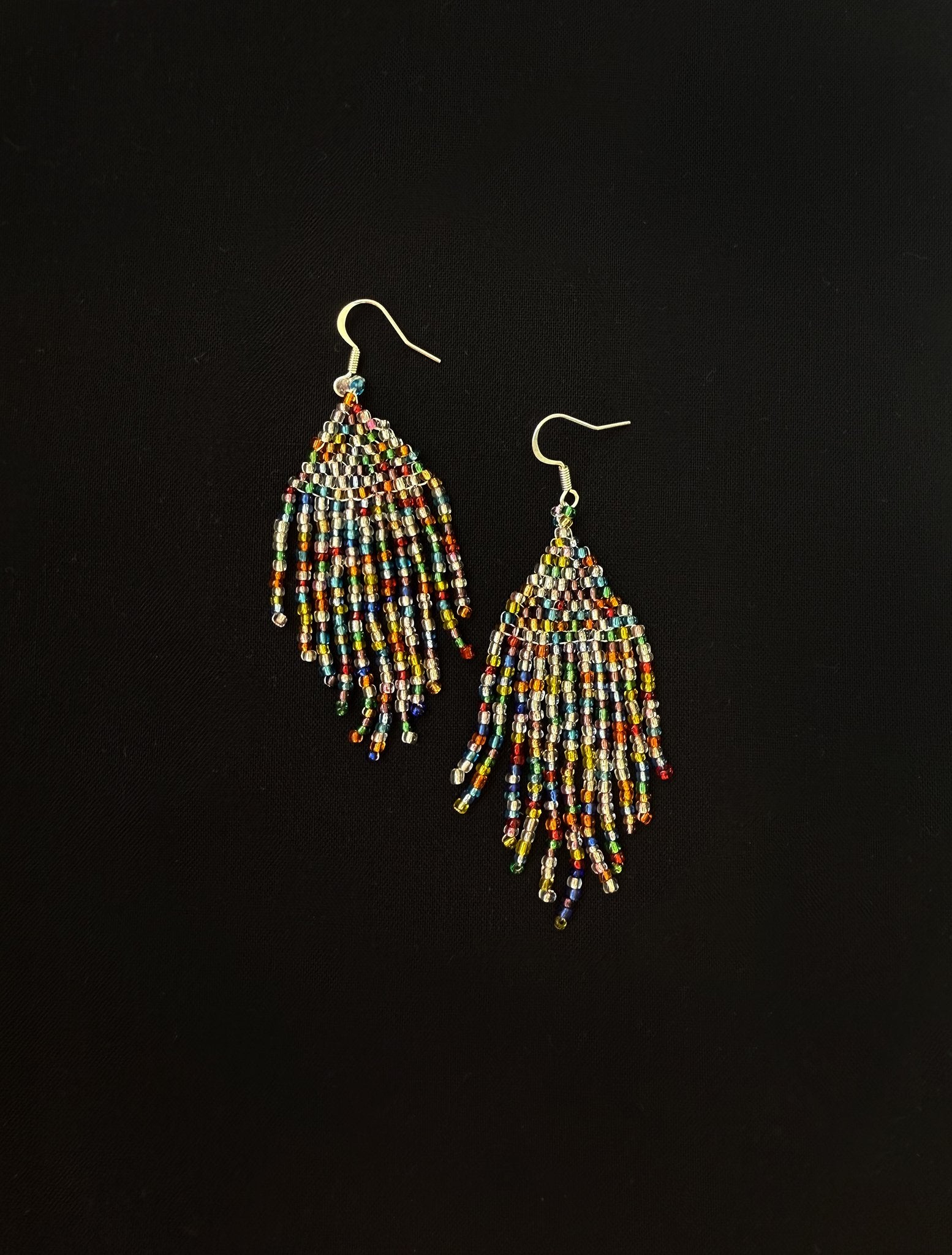 Kaleidoscope beaded earrings - 1