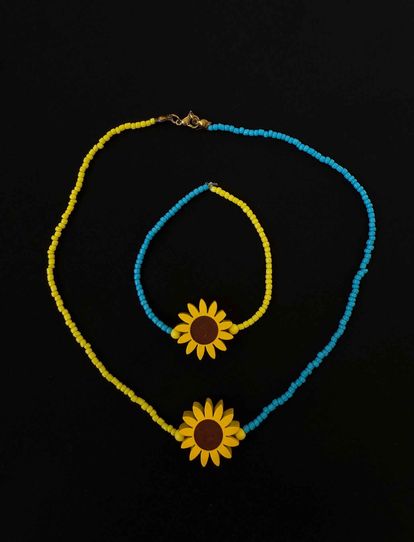 Sunflower set choker and bracelet  - 1