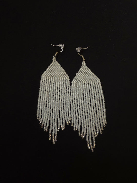 Elegant beaded earrings White - 1