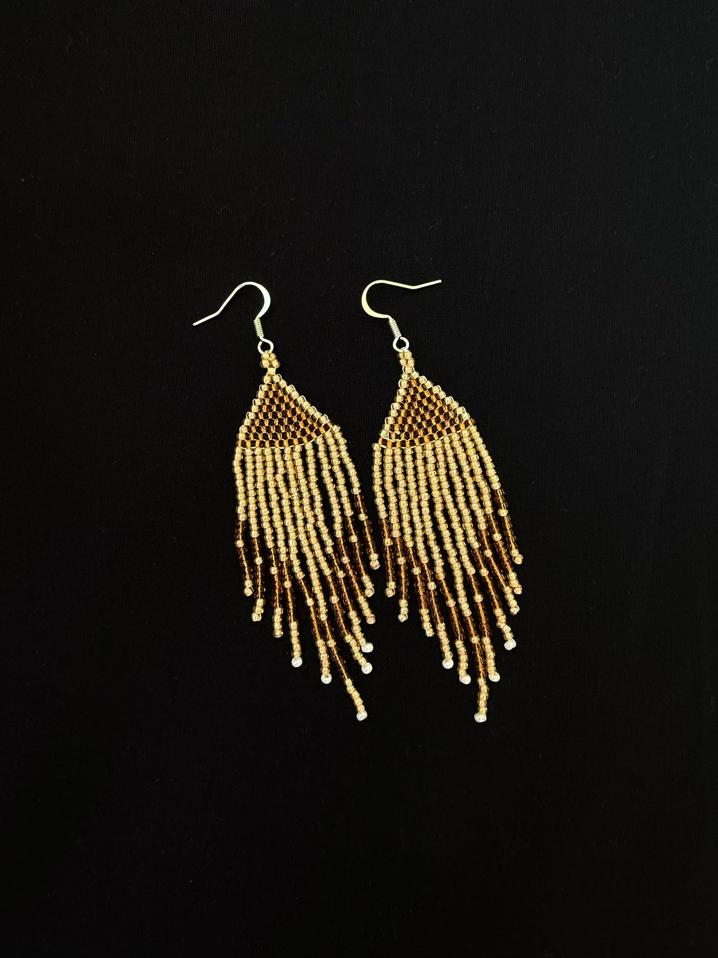 Latte beaded earrings - 1